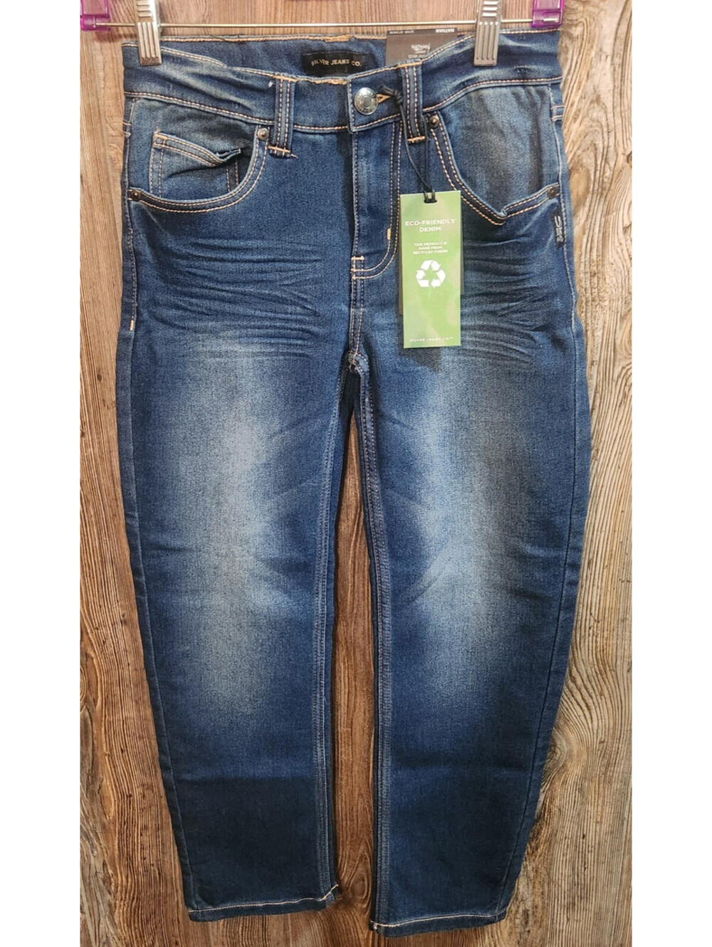 Silver Jeans Co "Nathan" Skinny Slim Fit Youth Sz 8 (25x25) Eco-Knit Denim {NEW}